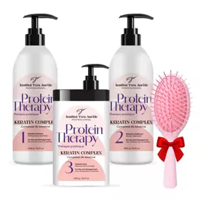 Trojitá síla proteinové terapie pro vlasy: Šampon (1000 g), Kondicionér (1000 g) a Hydratační krém (1000 g)